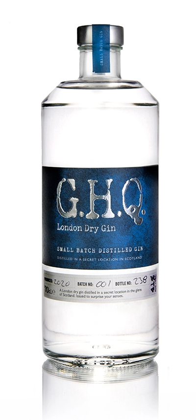 G.H.Q Spirits London Dry Gin, distilled in the Scottish Highlands